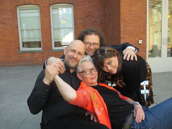Benedikt Erlingsson, Gréta Olafsdóttir and Margrét Jónasdóttir in the arms of Frédéric Boyer